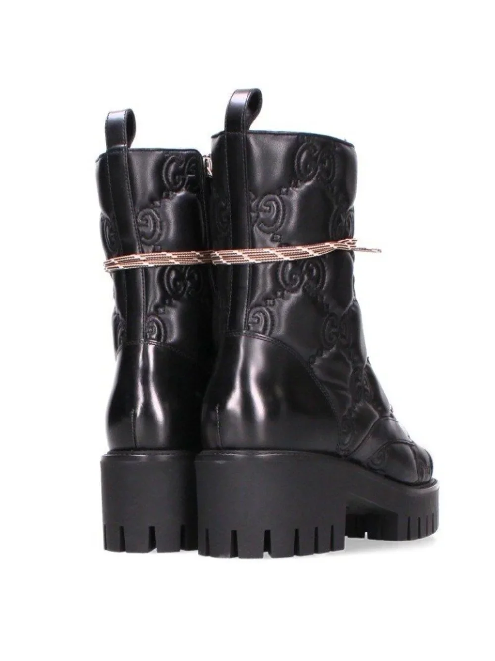 Gucci GG Matelasse Lace Up Boots